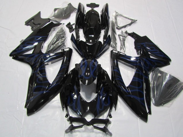 Carénage GSXR 600 K8 08-10 - Noir Bleu Flamme Carénage GSXR 600 K8 08-10 - Noir Bleu Flamme