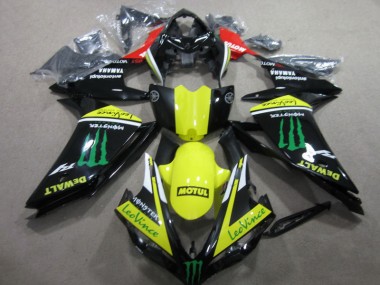 Carénage R1 07-08 - Noir Jaune Motul Leovince