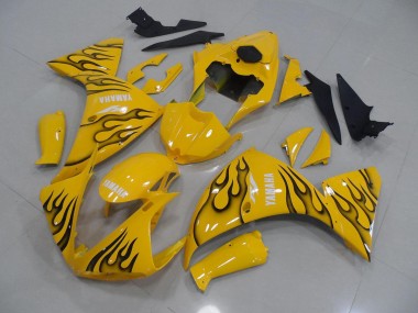 Carénage R1 09-11 - Jaune Noir Flamme