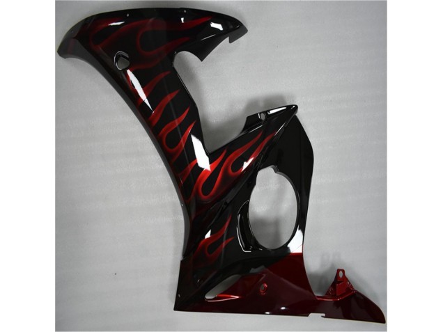 Carénage R6 03-05 - Noir Rouge Flamme Carénage R6 03-05 - Noir Rouge Flamme