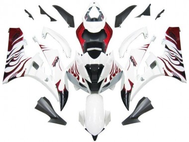 Carénage R6 06-07 - Blanc Rouge Flamme