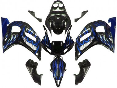 Carénage R6 98-02 - Noir Bleu Flamme