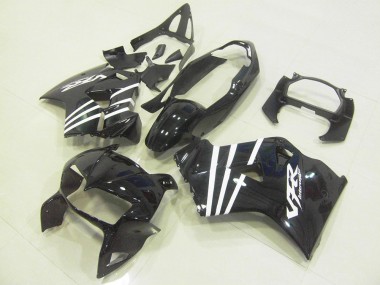Carénage VFR 800 98-01 - Noir Blanc Bande