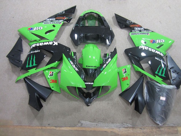Carénage ZX10R 03-05 - Noir Vert 3M Monster Carénage ZX10R 03-05 - Noir Vert 3M Monster