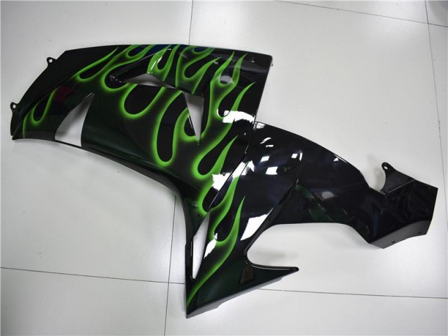 Carénage ZX10R 06-07 - Noir Vert Flamme