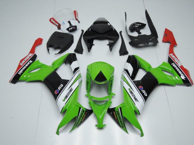 Carénage ZX10R 08-10 - Blanc Noir et Vert Carénage ZX10R 08-10 - Blanc Noir et Vert