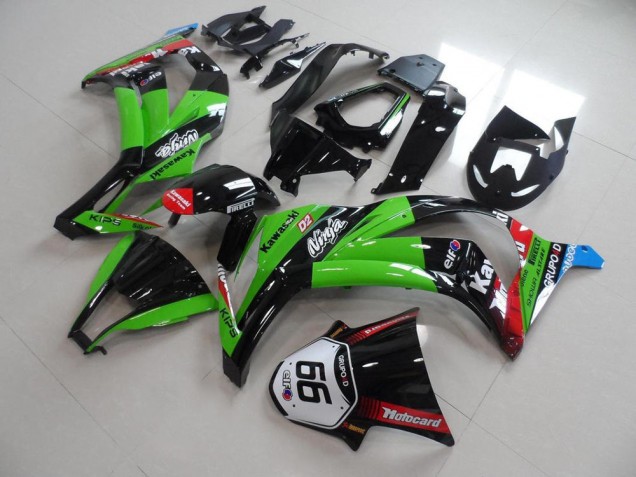 Carénage ZX10R 11-15 - Vert Noir avec Number 66
