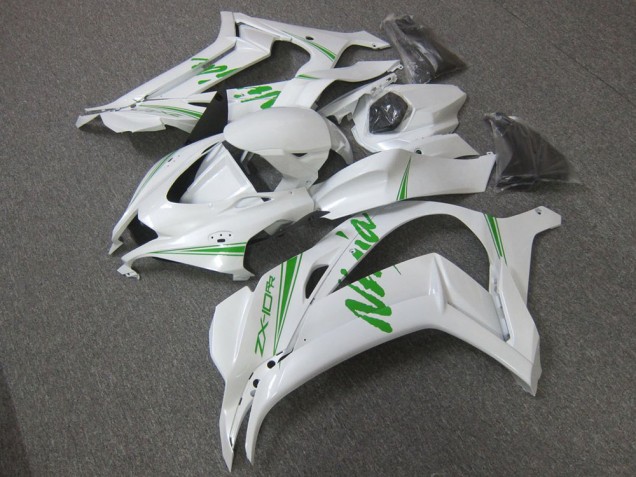 Carénage ZX10R 16-19 - Blanc Vert
