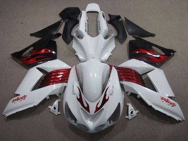 Carénage ZX14R ZZR 1400 06-11 - Blanc Rouge Ninja