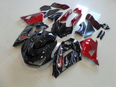 Carénage ZX14R ZZR 1400 06-11 - Noir Nd Rouge Argent Flamme