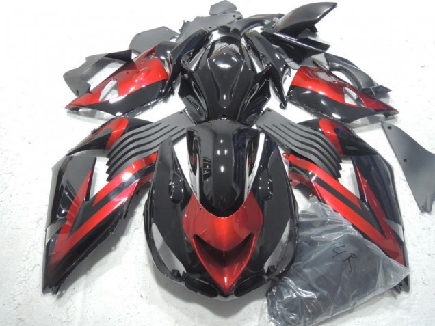 Carénage ZX14R ZZR 1400 06-11 - Noir Rouge Carénage ZX14R ZZR 1400 06-11 - Noir Rouge