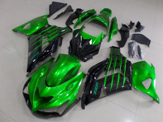 Carénage ZX14R ZZR 1400 12-21 - Candy Vert et Noir Carénage ZX14R ZZR 1400 12-21 - Candy Vert et Noir