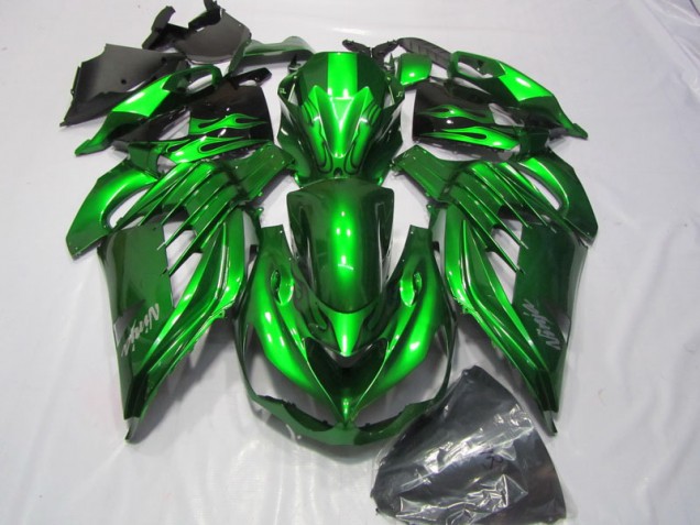Carénage ZX14R ZZR 1400 12-21 - Vert Blanc Ninja Décalque Carénage ZX14R ZZR 1400 12-21 - Vert Blanc Ninja Décalque