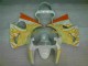 Carénage ZX6R 00-02 - Blanc Jaune Flamme Carénage ZX6R 00-02 - Blanc Jaune Flamme
