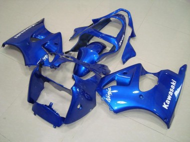 Carénage ZX6R 00-02 - Bleu avec Blanc Décalque