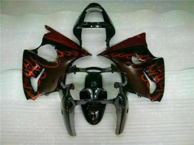 Carénage ZX6R 00-02 - Noir Rouge Flamme