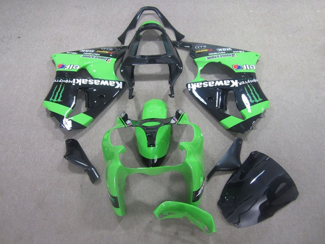Carénage ZX6R 00-02 - Noir Vert Monster