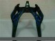 Carénage ZX6R 00-02 - Noir avec Bleu Flamme
