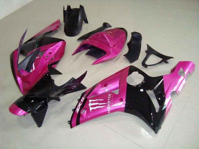 Carénage ZX6R 03-04 - Rose Noir Monster Carénage ZX6R 03-04 - Rose Noir Monster