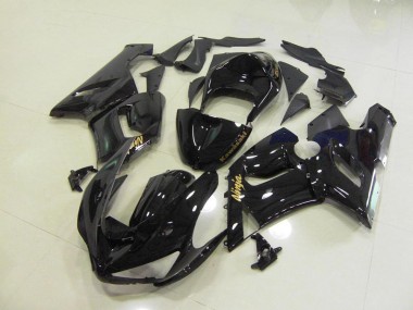 Carénage ZX6R 05-06 - Noir Brillant Or Décalque