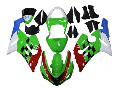 Carénage ZX6R 05-06 - Vert Rouge Blanc Bleu
