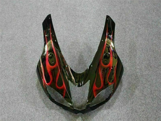 Carénage ZX6R 07-08 - Noir Rouge Flamme Carénage ZX6R 07-08 - Noir Rouge Flamme