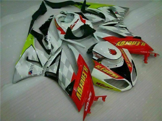 Carénage ZX6R 09-12 - Blanc Rouge H. Énergie
