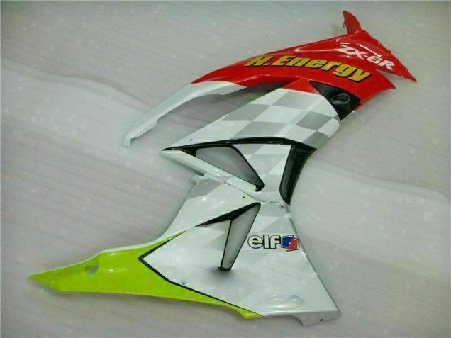 Carénage ZX6R 09-12 - Blanc Rouge H. Énergie