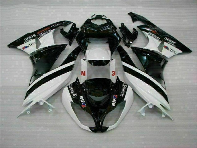 Carénage ZX6R 09-12 - Noir Blanc 3M Touch4