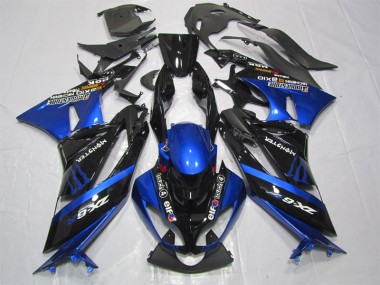 Carénage ZX6R 09-12 - Noir Bleu Monster