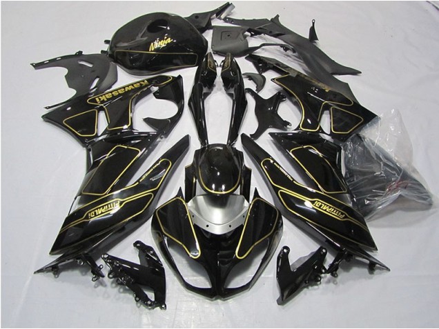 Carénage ZX6R 09-12 - Noir Or Carénage ZX6R 09-12 - Noir Or