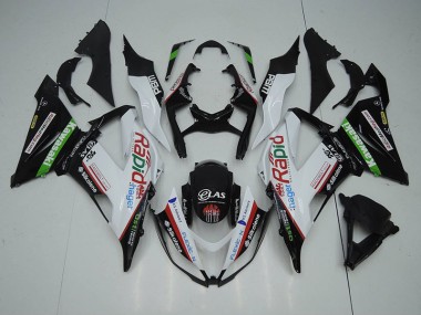 Carénage ZX6R 13-18 - Noir Blanc Rapid Hager