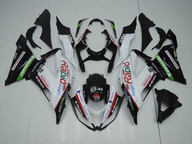 Carénage ZX6R 13-18 - Noir Blanc Rapid Hager Carénage ZX6R 13-18 - Noir Blanc Rapid Hager