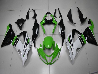 Carénage ZX6R 13-18 - Noir Vert Blanc