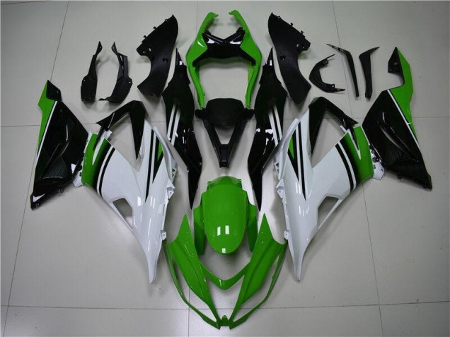Carénage ZX6R 13-18 - Vert Blanc Noir