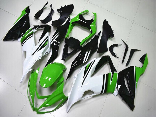 Carénage ZX6R 13-18 - Vert Blanc Noir