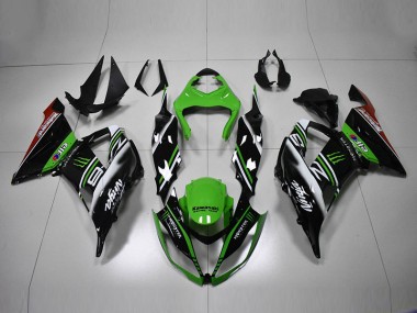 Carénage ZX6R 13-18 - Vert Noir Blanc