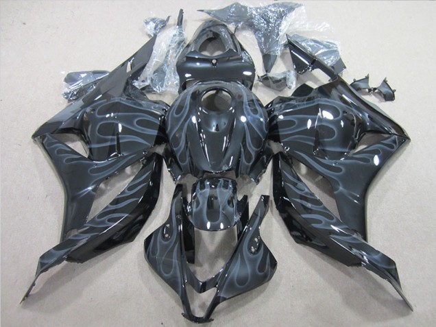 Carénages CBR 600 RR 09-12 - Noir Argent Flamme