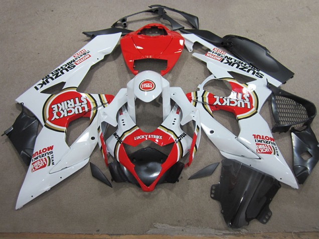 Carénages GSXR 1000 K5 05-06 - Blanc Lucky Strike Rouge Motul Carénages GSXR 1000 K5 05-06 - Blanc Lucky Strike Rouge Motul