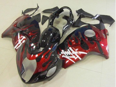 Carénages GSXR 1300 Hayabusa 96-07 - Noir Rouge Flamme