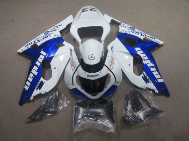 Carénages GSXR 600 K1 K2 K3 01-03 - Blanc Bleu Motul