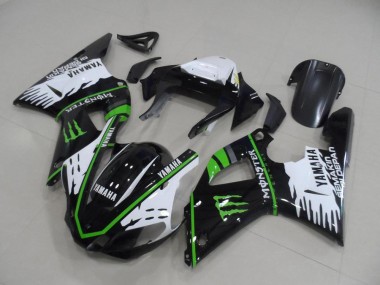 Carénages R1 00-01 - Noir Blanc Vert Monster