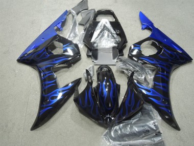 Carénages R6 03-05 - Noir Bleu Flamme
