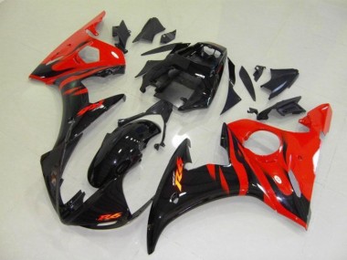 Carénages R6 03-05 - Noir Rouge Flamme