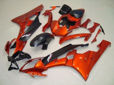 Carénages R6 06-07 - Orange Noir Mat