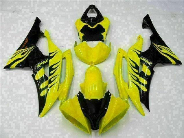 Carénages R6 08-16 - Jaune Noir Carénages R6 08-16 - Jaune Noir