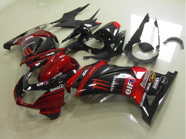 Carénages ZX 250R 08-12 - Noir Rouge Monster Carénages ZX 250R 08-12 - Noir Rouge Monster