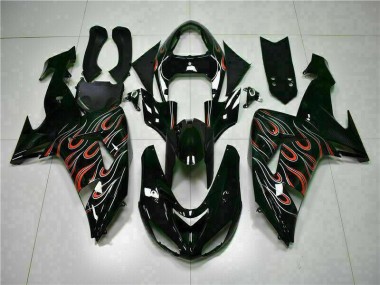 Carénages ZX10R 06-07 - Noir Rouge Flamme