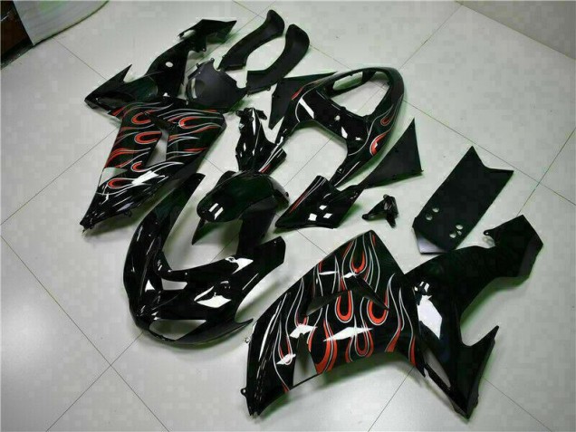 Carénages ZX10R 06-07 - Noir Rouge Flamme