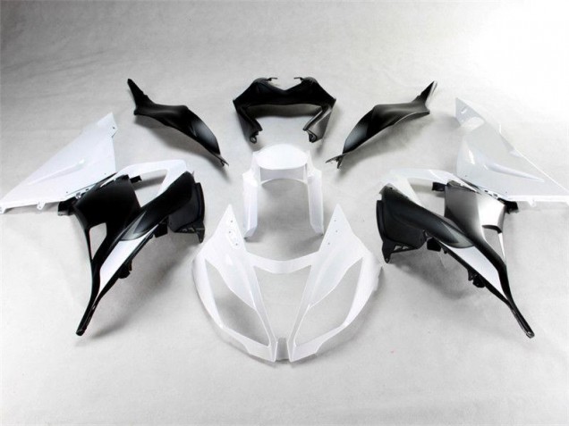 Carénages ZX6R 13-18 - Blanc Noir Carénages ZX6R 13-18 - Blanc Noir